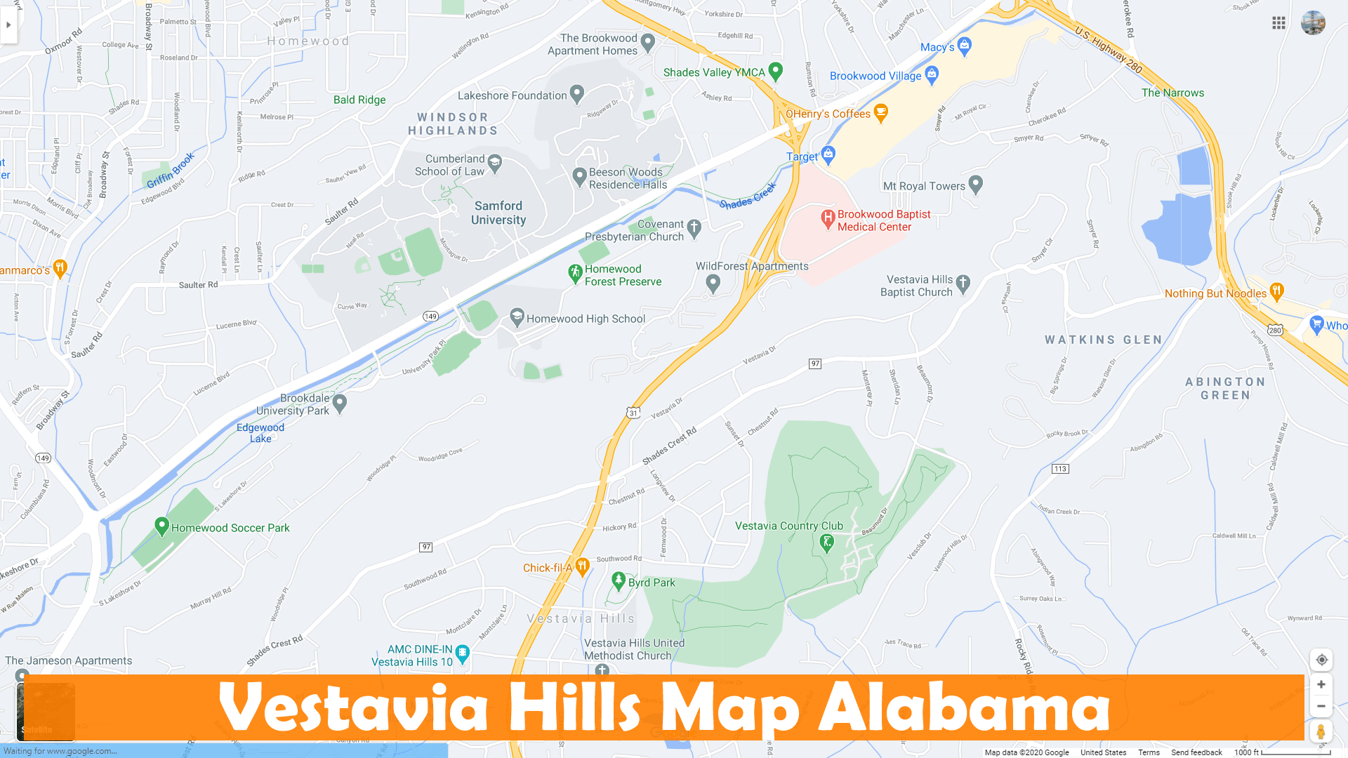 Vestavia Hills Alabama Map